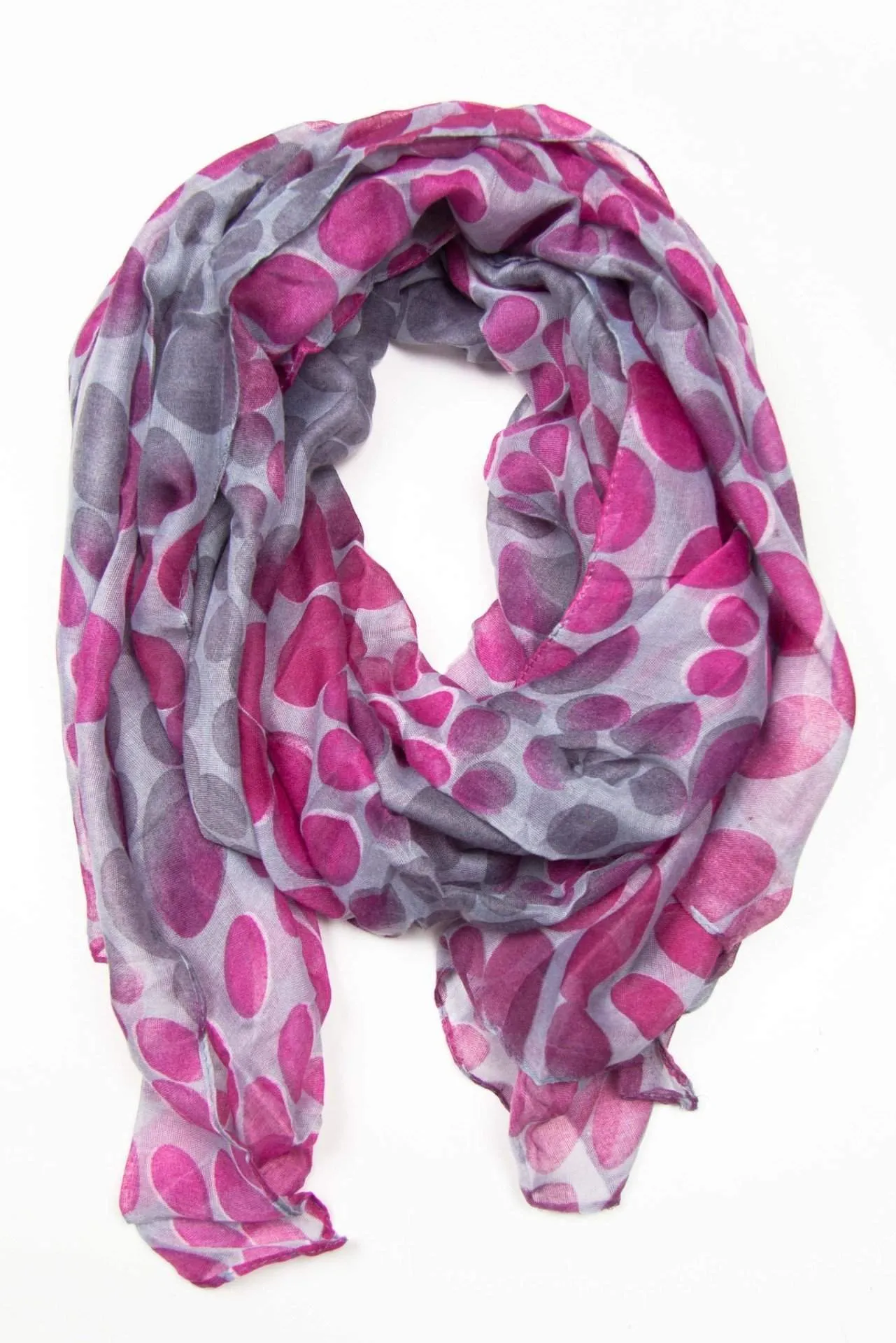 Scarf / Deep Pink Purple & Grey / Unisex