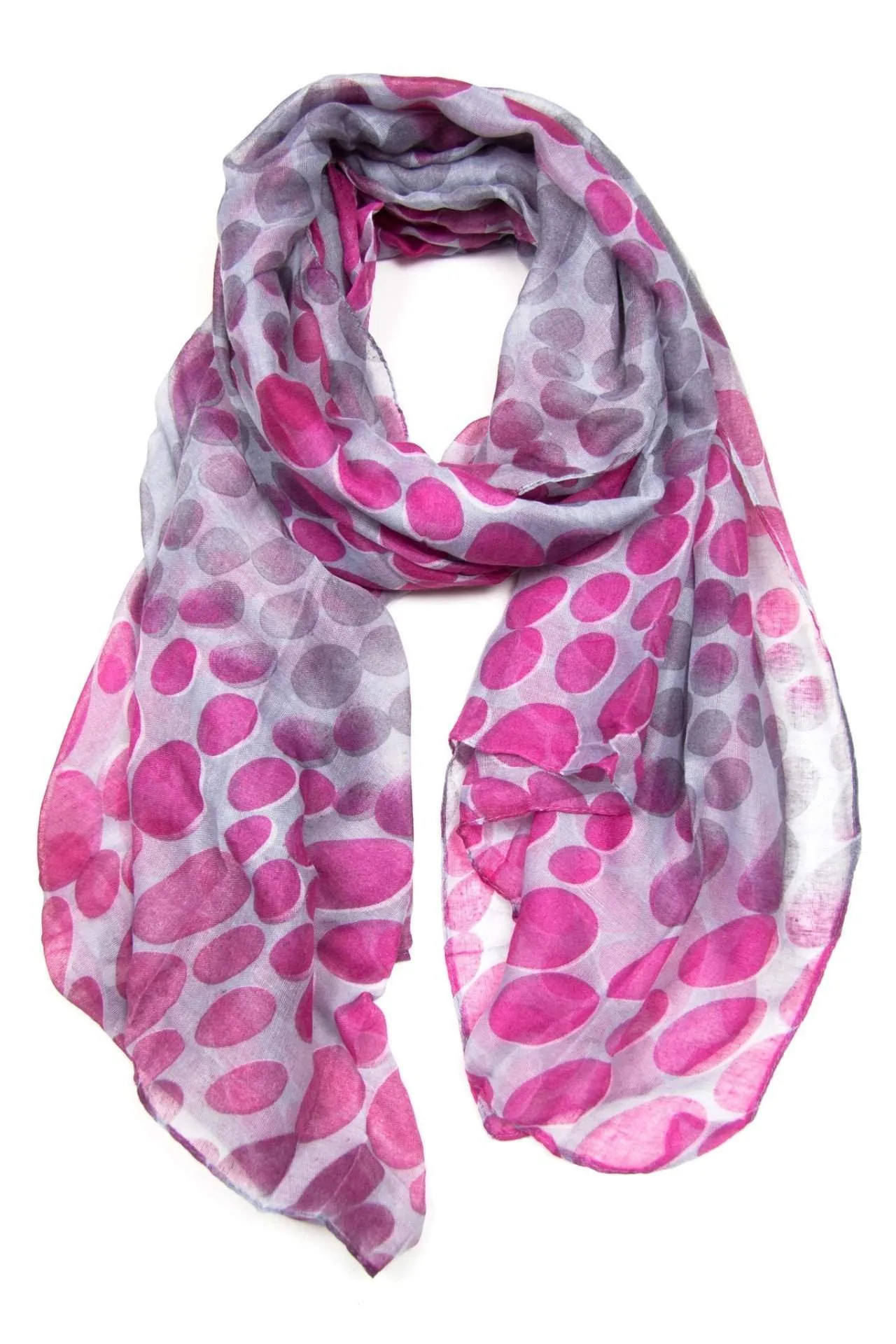 Scarf / Deep Pink Purple & Grey / Unisex