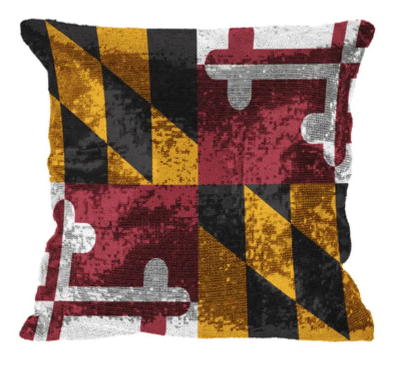 Sequin Maryland Flag / Throw Pillow