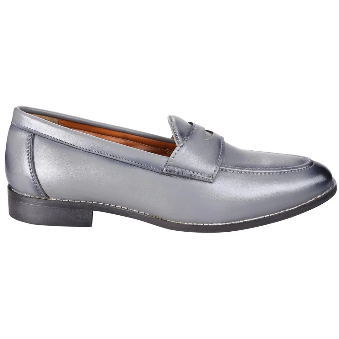 Siena Timeless Grey Classic Penny Loafers