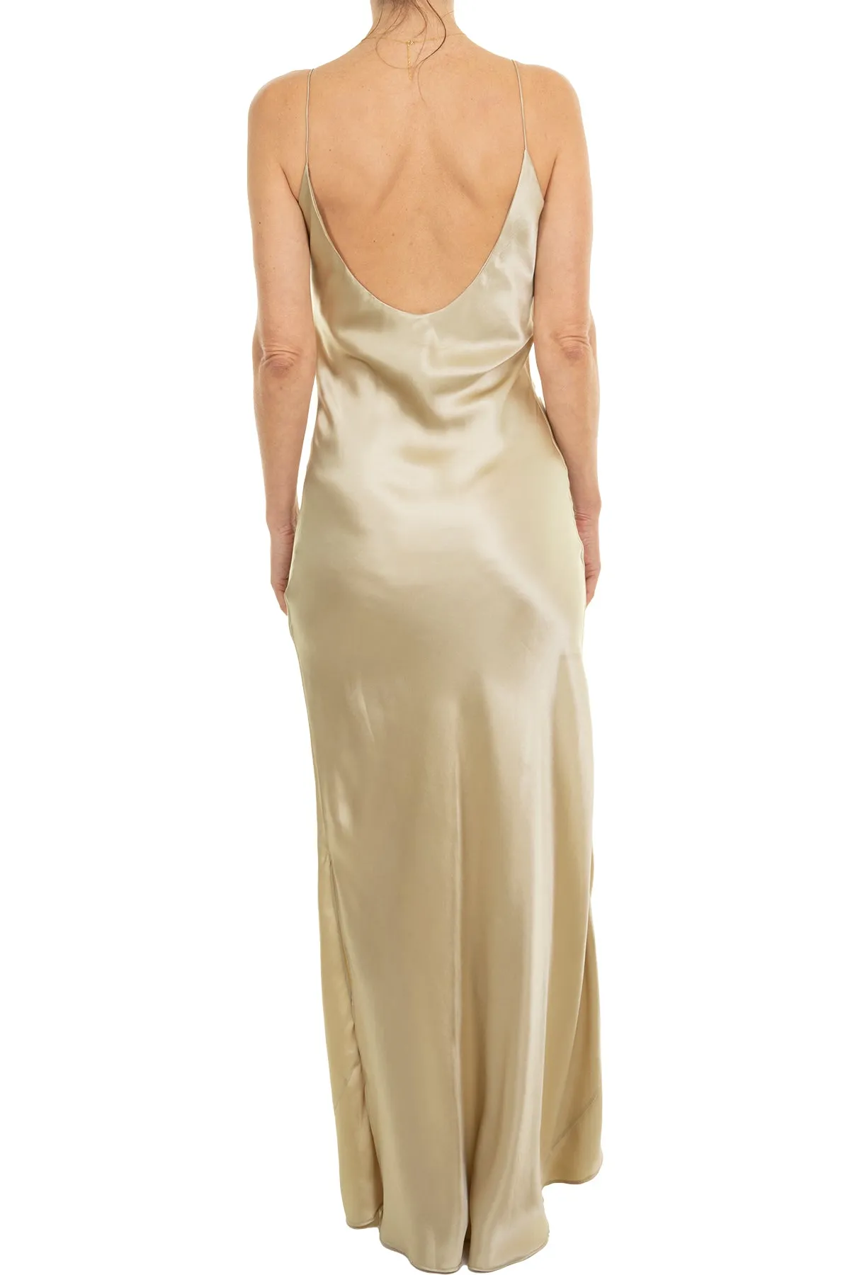 Silk Slip Dress in Champagne