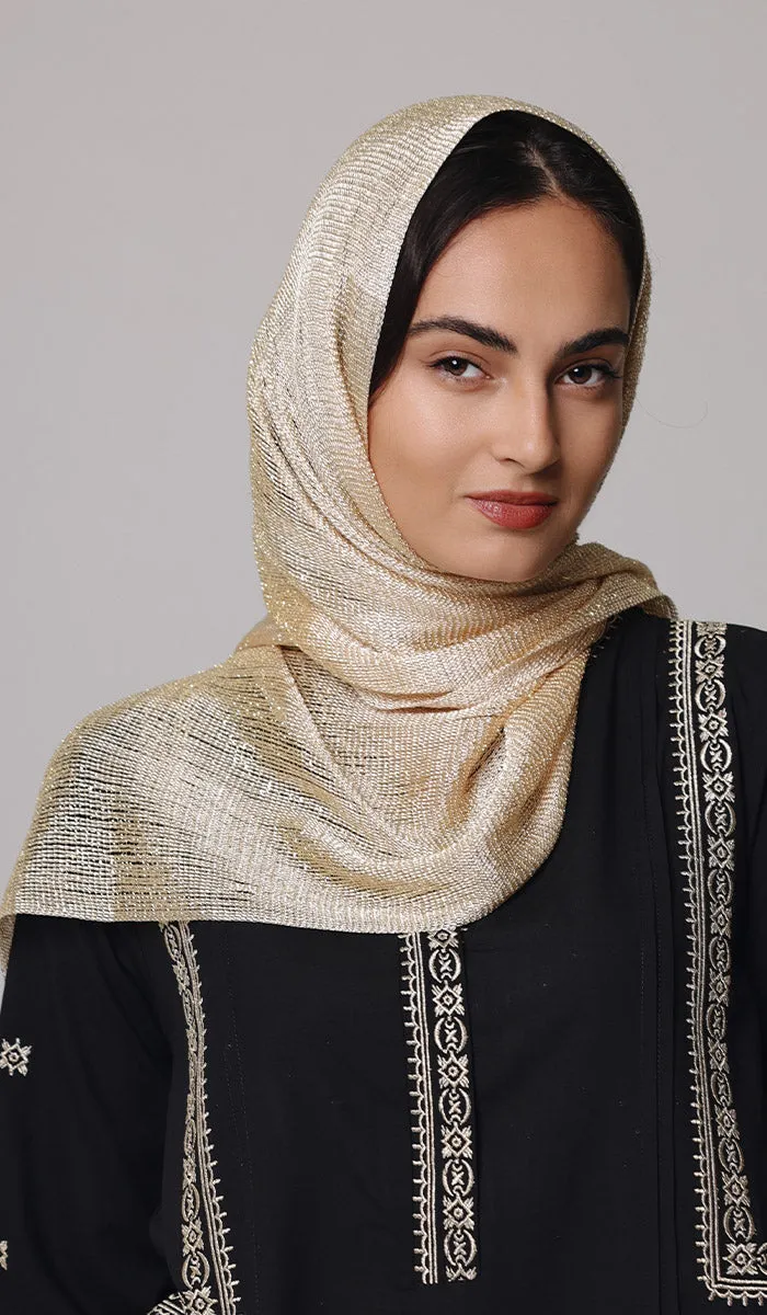 Silky Sparkle Non-slip Shawl Hijab - Champagne