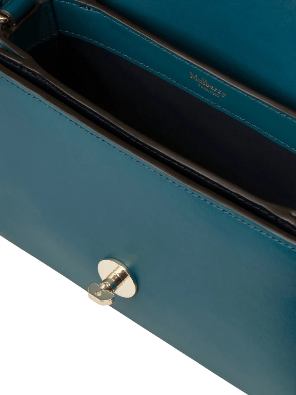 Small Lana Top Handle High Gloss Leather (Titanium Blue)