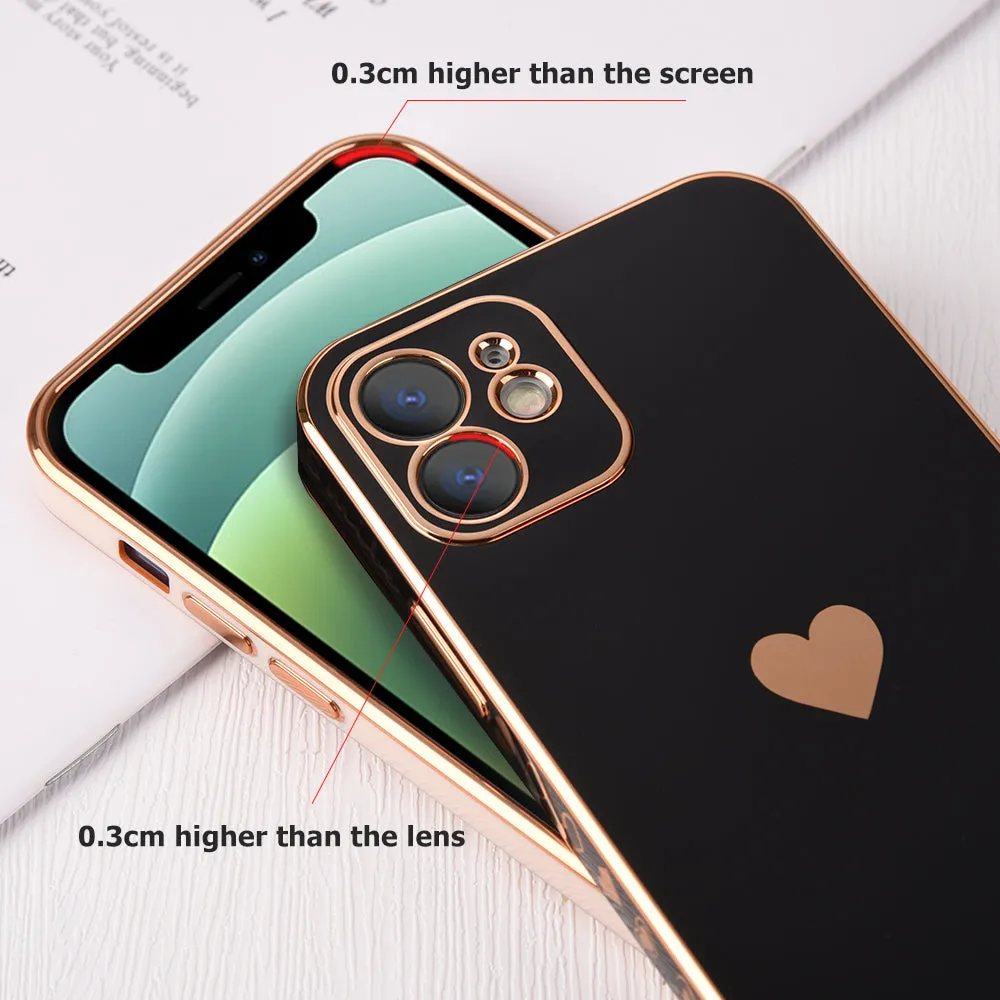 Solid Plating Lens Protection Phone Case For iPhone 12 11 Pro Max X XR XS Max 7 8 6 6s Plus SE 3 2022 13 Pro Max Soft Cover Case