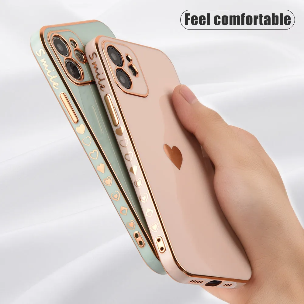 Solid Plating Lens Protection Phone Case For iPhone 12 11 Pro Max X XR XS Max 7 8 6 6s Plus SE 3 2022 13 Pro Max Soft Cover Case