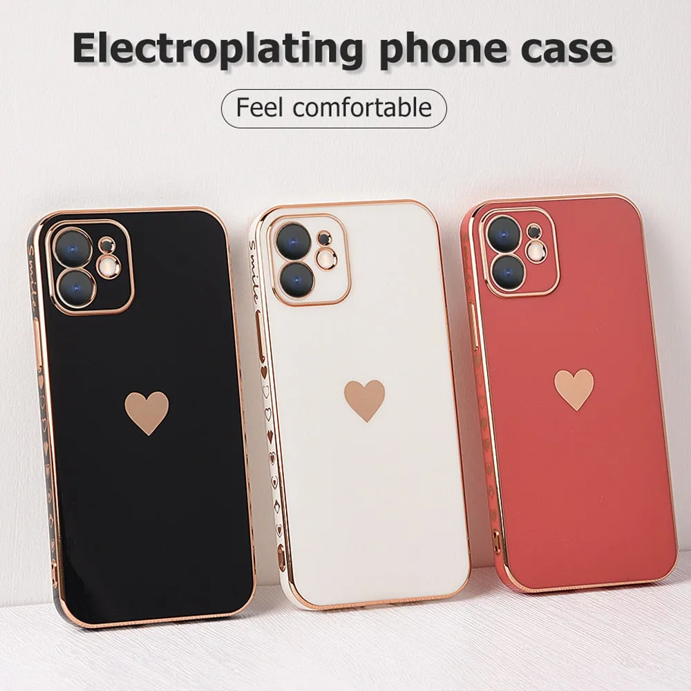 Solid Plating Lens Protection Phone Case For iPhone 12 11 Pro Max X XR XS Max 7 8 6 6s Plus SE 3 2022 13 Pro Max Soft Cover Case