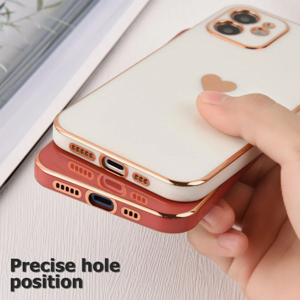 Solid Plating Lens Protection Phone Case For iPhone 12 11 Pro Max X XR XS Max 7 8 6 6s Plus SE 3 2022 13 Pro Max Soft Cover Case