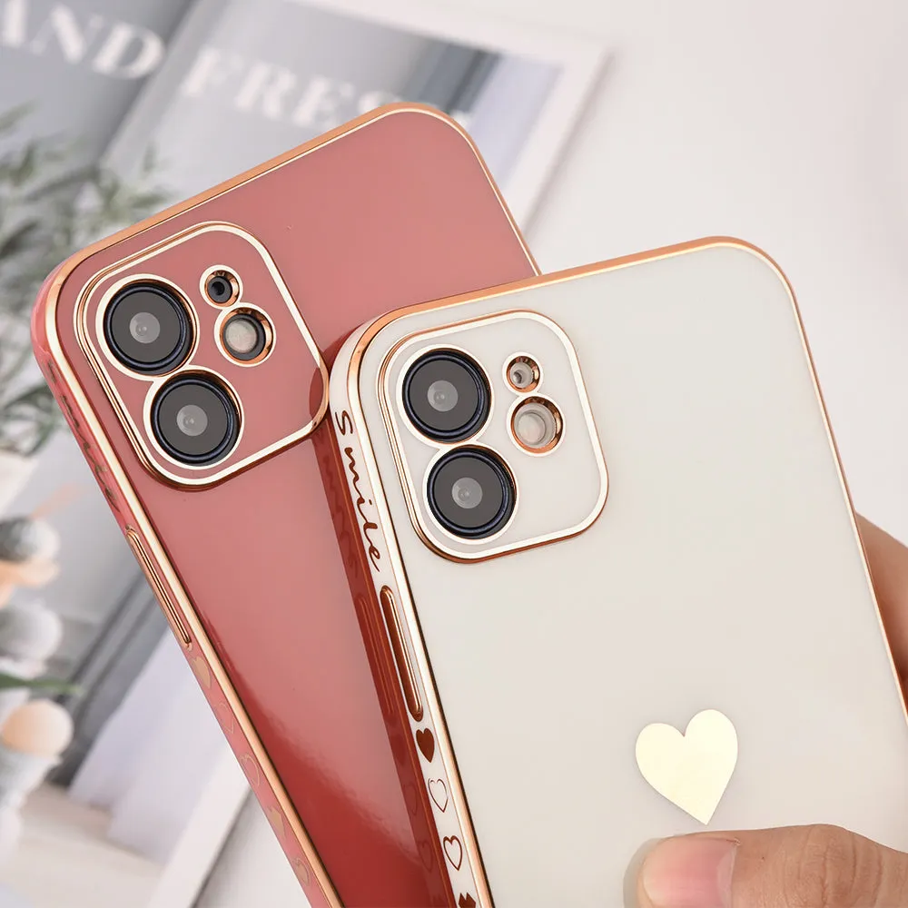 Solid Plating Lens Protection Phone Case For iPhone 12 11 Pro Max X XR XS Max 7 8 6 6s Plus SE 3 2022 13 Pro Max Soft Cover Case