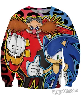 Sonic and Dr. Robotnik Crewneck Sweatshirt