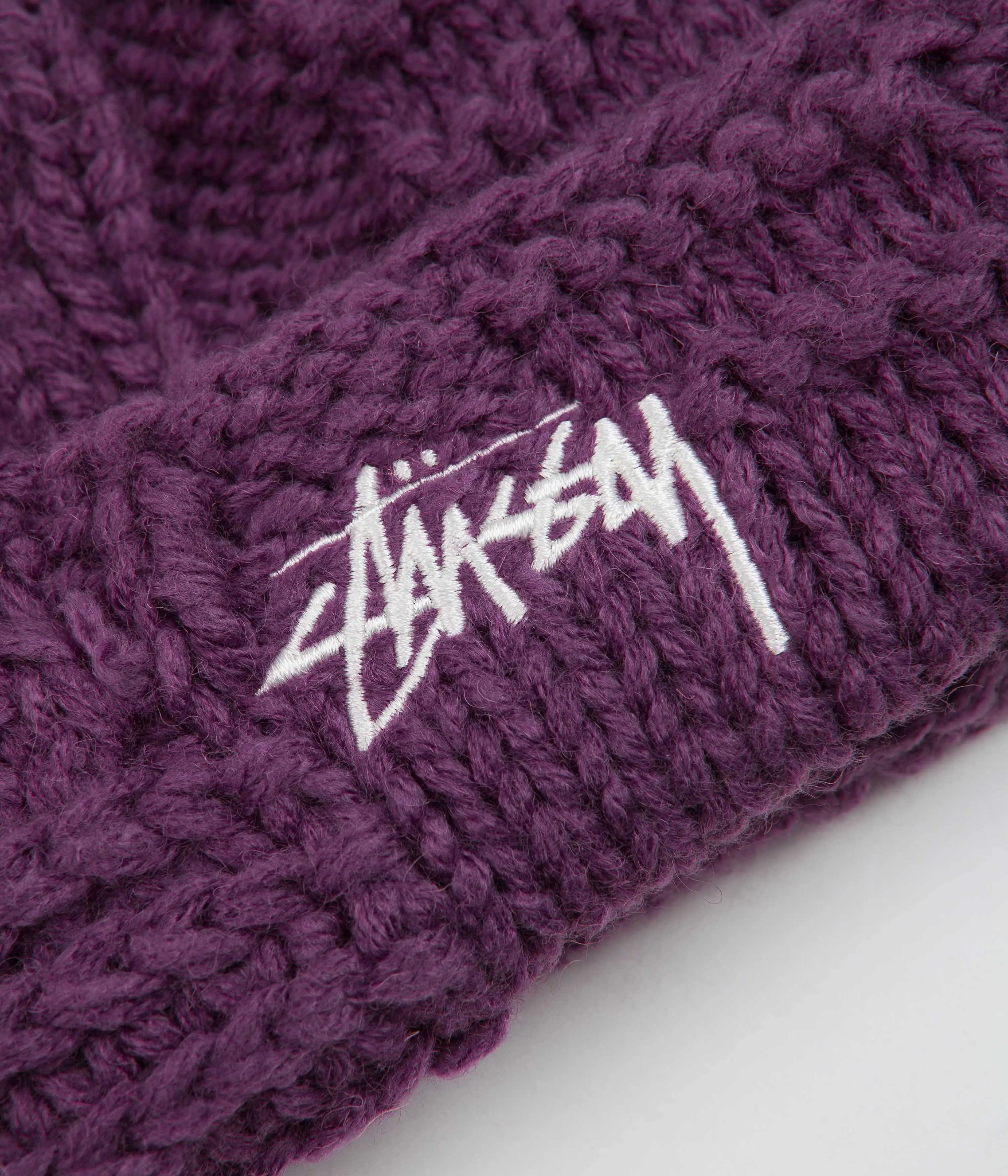 Stussy Knit Patchwork Beanie - Purple