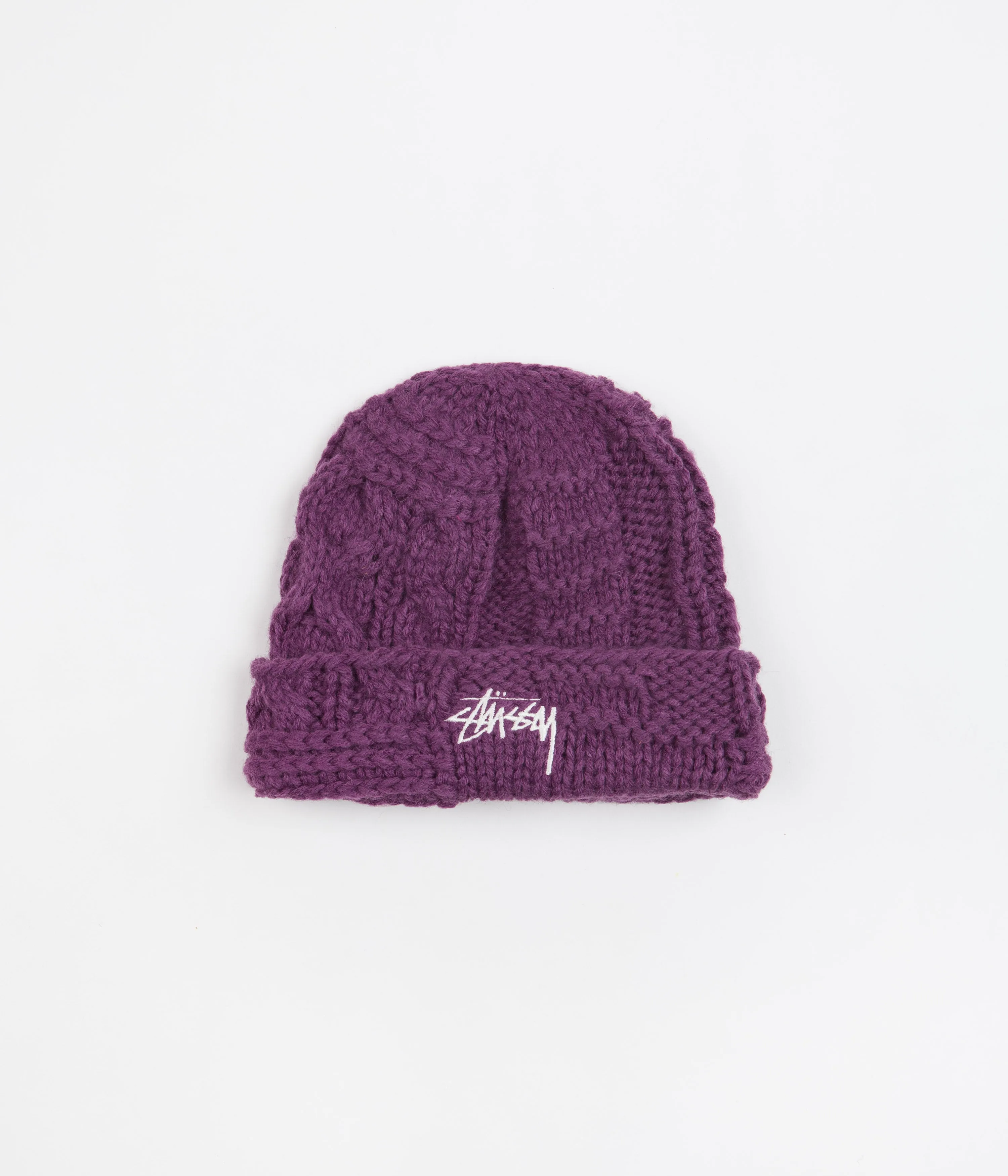 Stussy Knit Patchwork Beanie - Purple