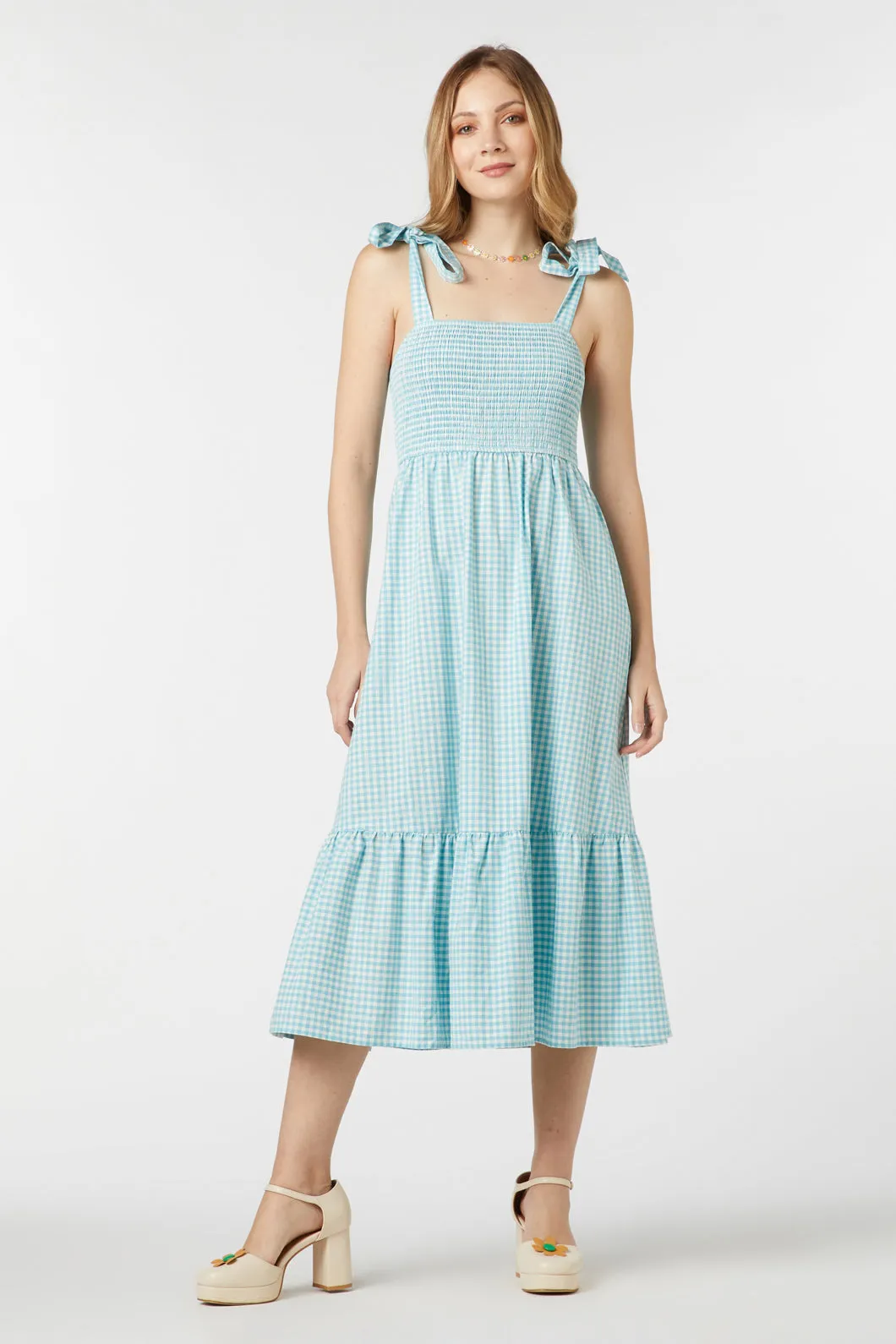 Tessa Check Midi Dress