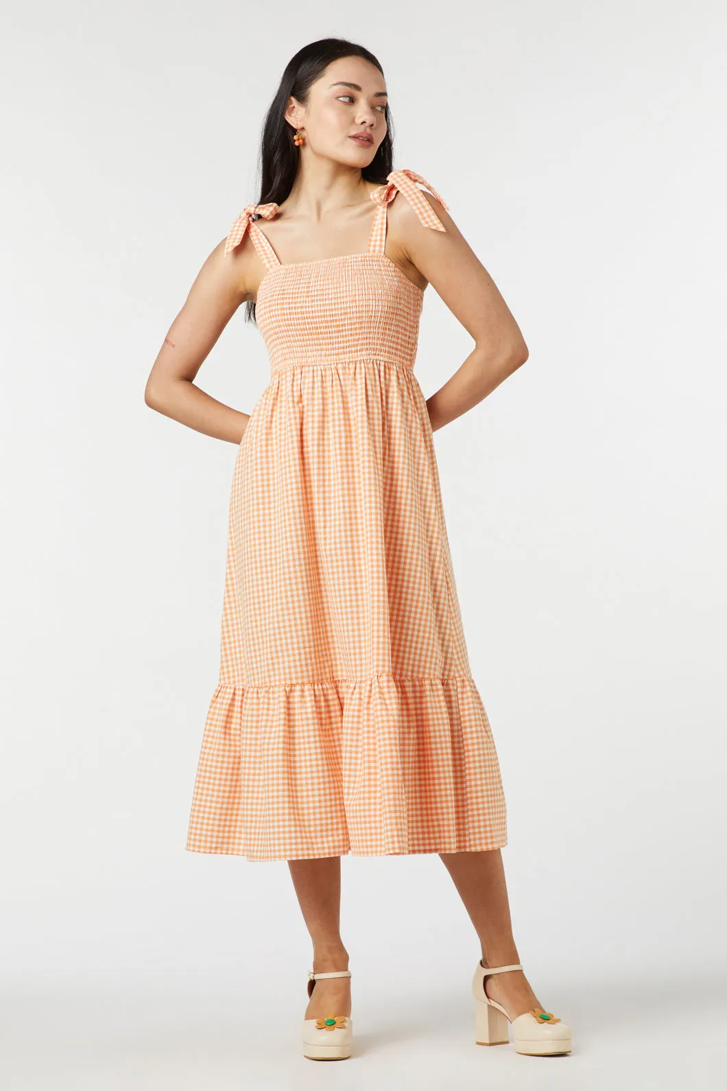 Tessa Check Midi Dress