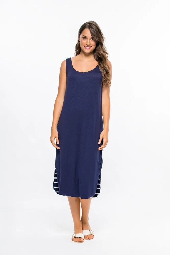 Threadz Reversible Maxi Dress Navy White