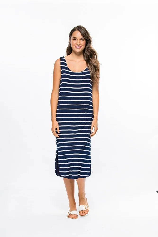 Threadz Reversible Maxi Dress Navy White