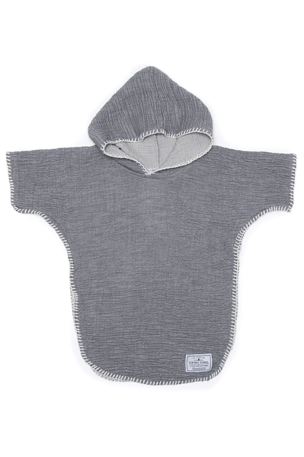 Tofino Towel Kids Pebble Poncho | 6-8 Years | Coral, Sage   Charcoal