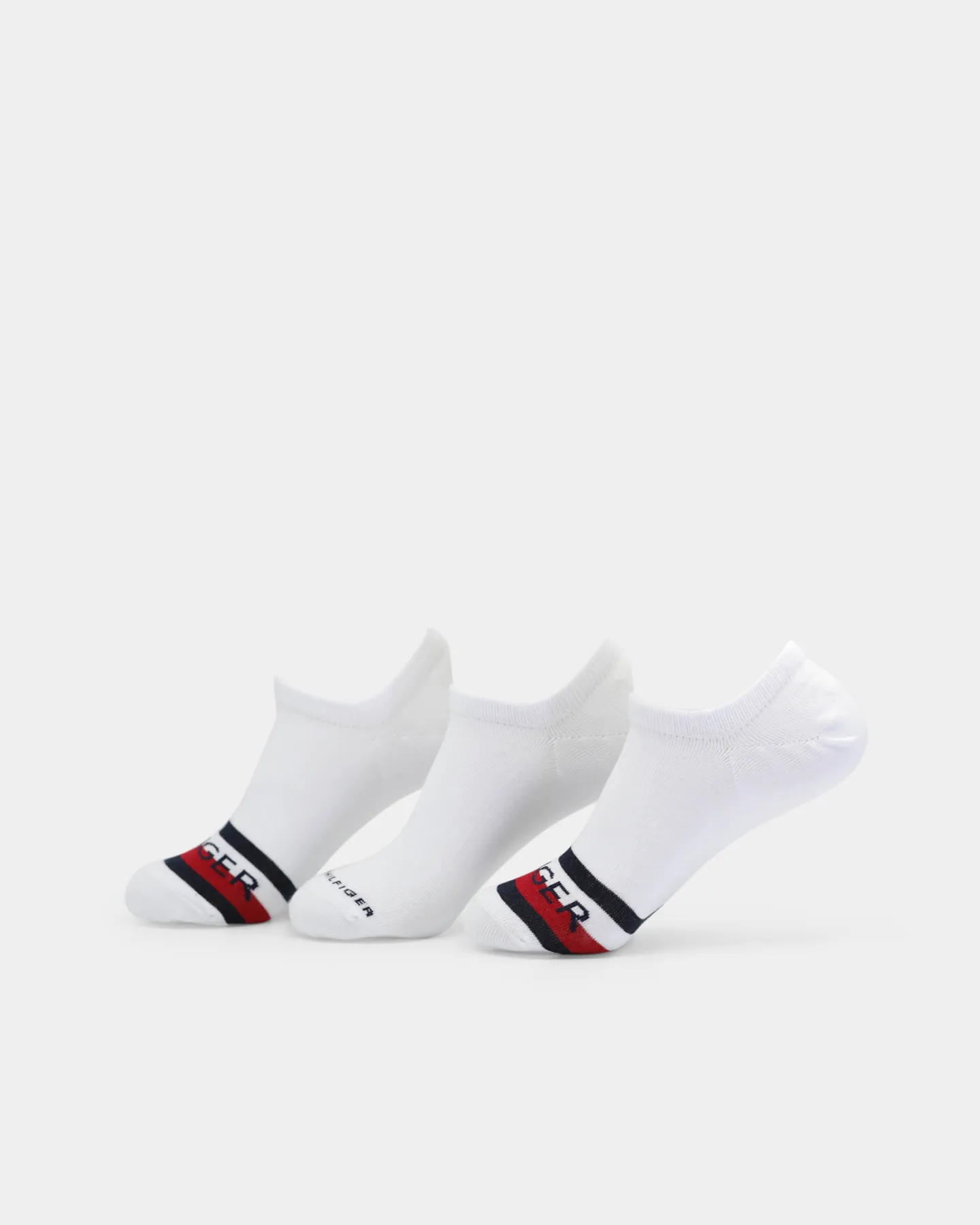 Tommy Jeans Men's 3PK Sport No Show Socks Multi White