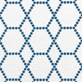 Tulle Coastal, Hexagon Mosaic - Glass Tile