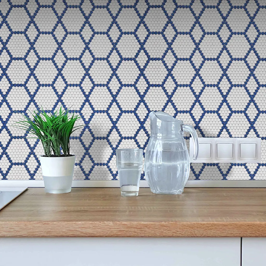 Tulle Coastal, Hexagon Mosaic - Glass Tile