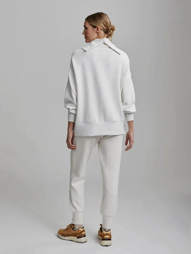 Varley Priya Longline Sweatshirt Ivory Marl