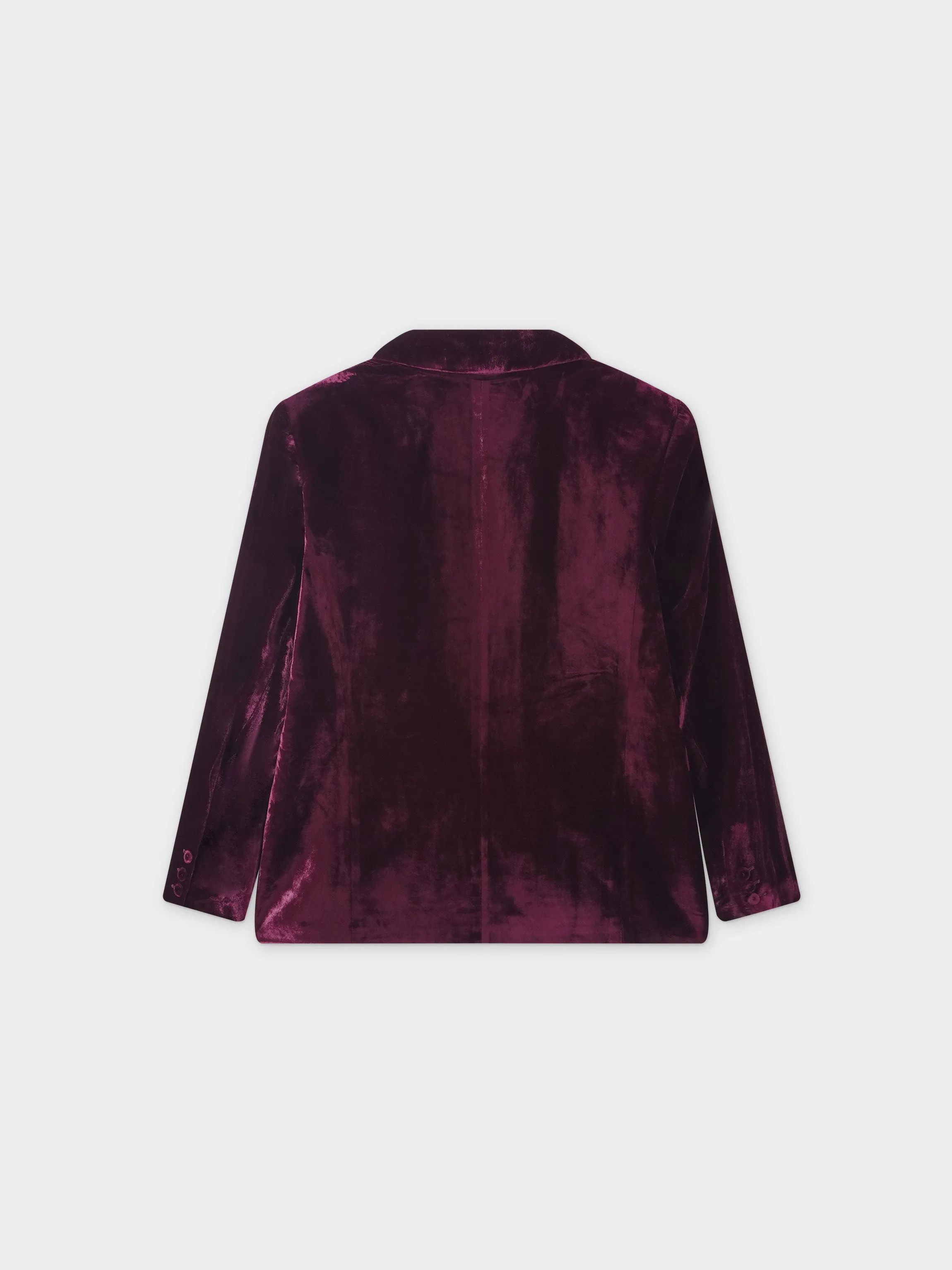 Velvet Blazer-Burgundy