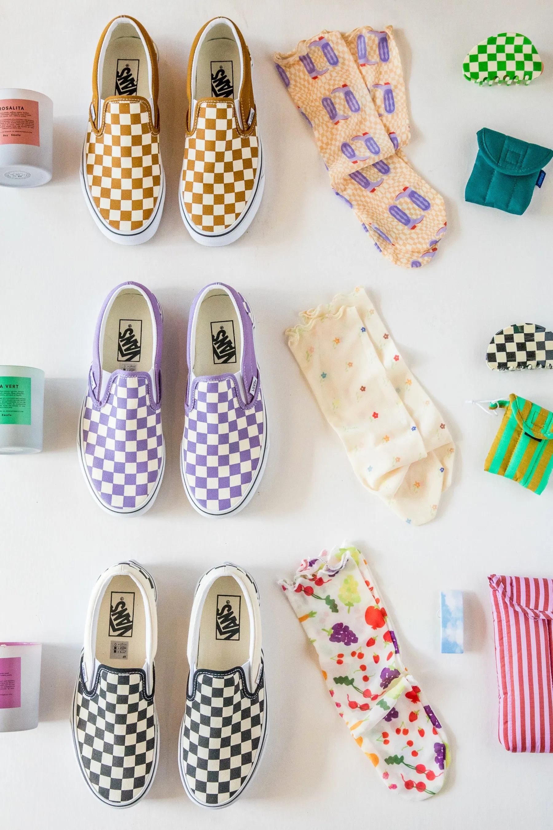 Violet Checkerboard Slip-On