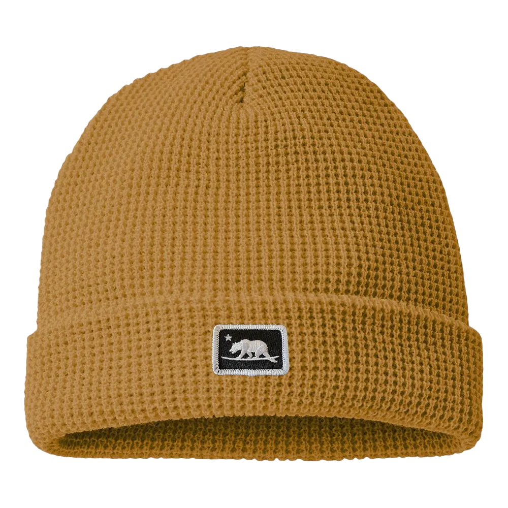 Waffle Beanie - Embroidered Surfbear Patch