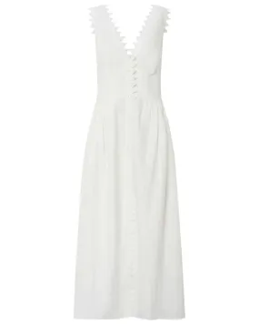 White Apron Maxi Dress