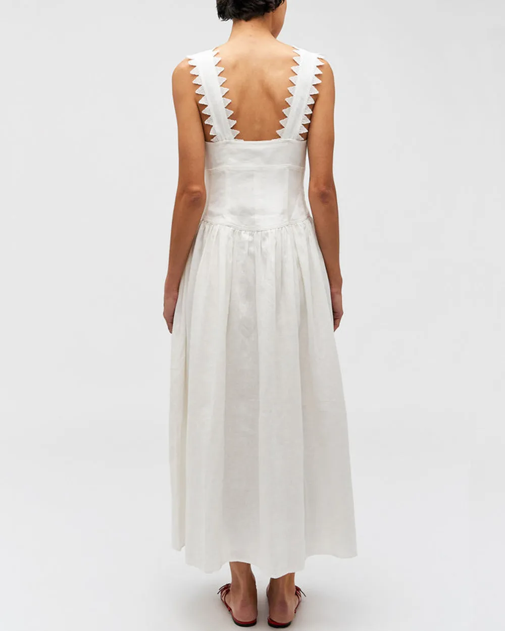 White Apron Maxi Dress