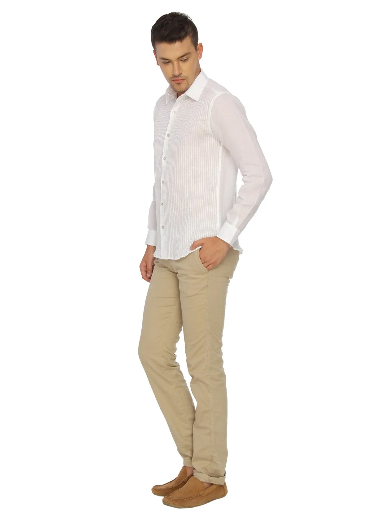 White Pintuck Shirt - MM0458