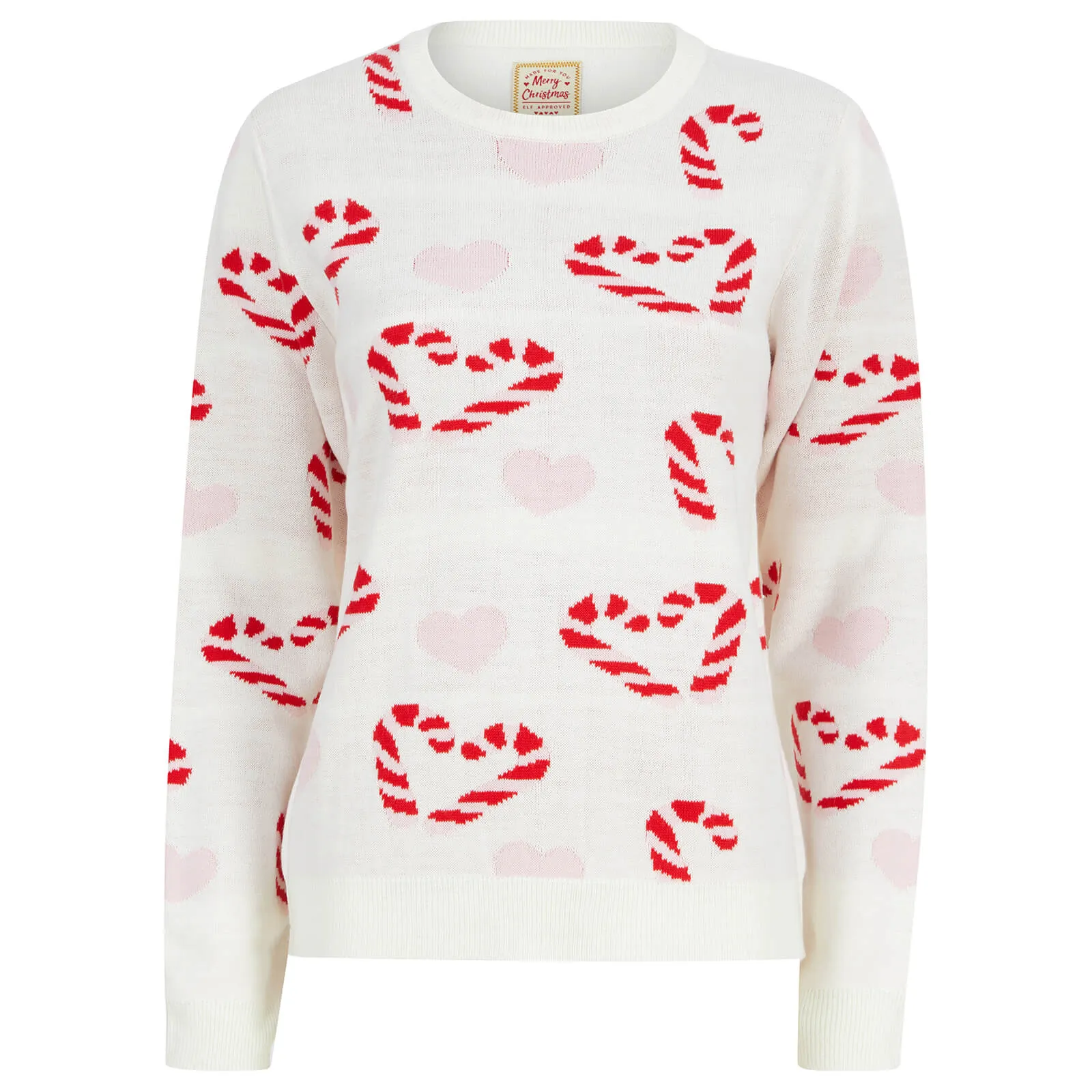 Womens Candy Cane Love Christmas Jumper