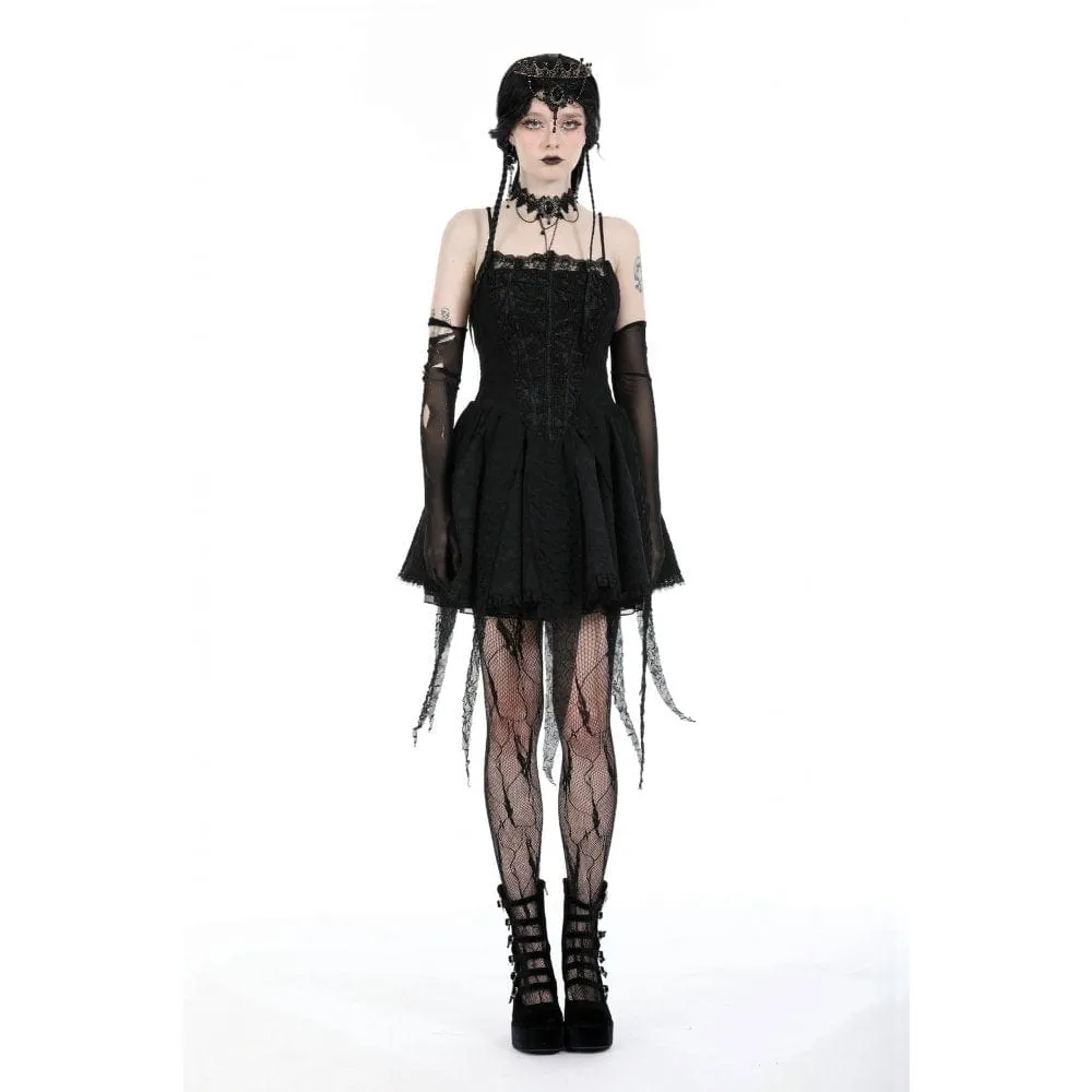 Women's Gothic Irregular Ruched Slip Dress