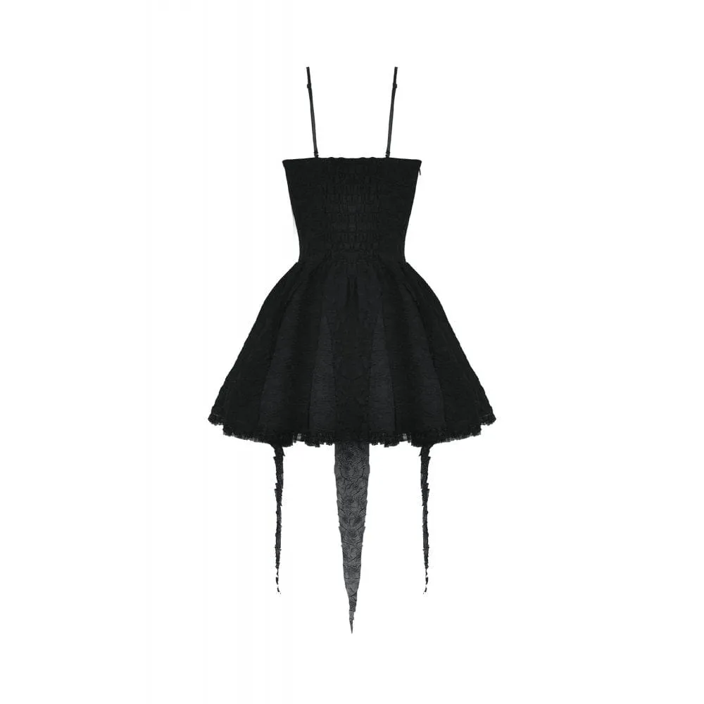 Women's Gothic Irregular Ruched Slip Dress