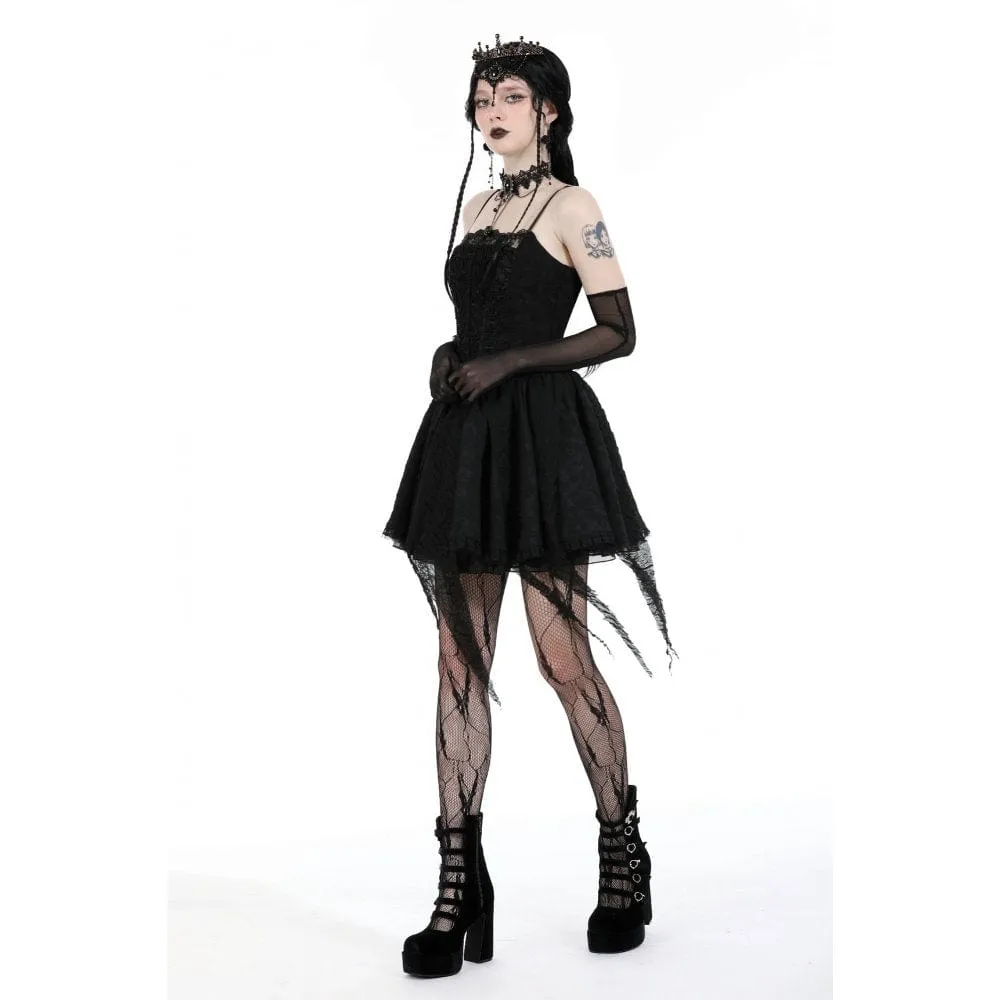 Women's Gothic Irregular Ruched Slip Dress