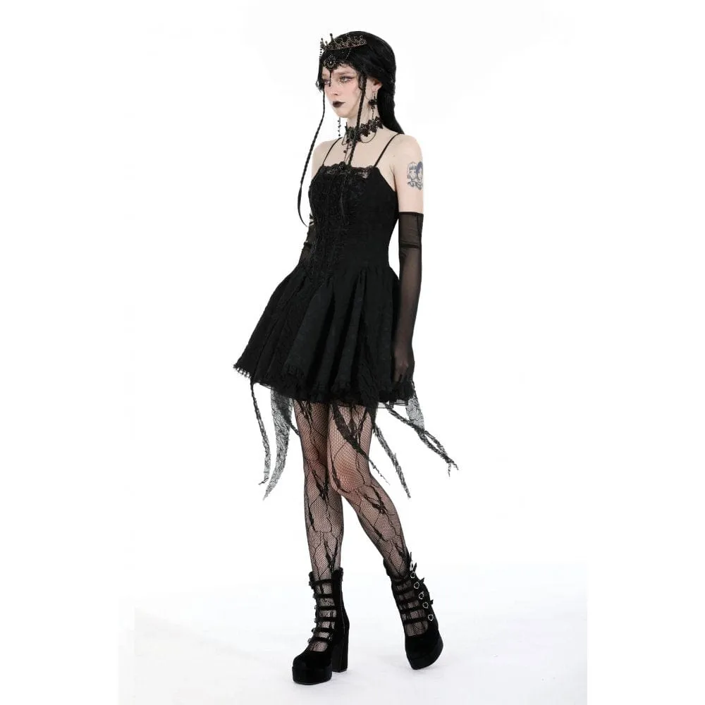 Women's Gothic Irregular Ruched Slip Dress