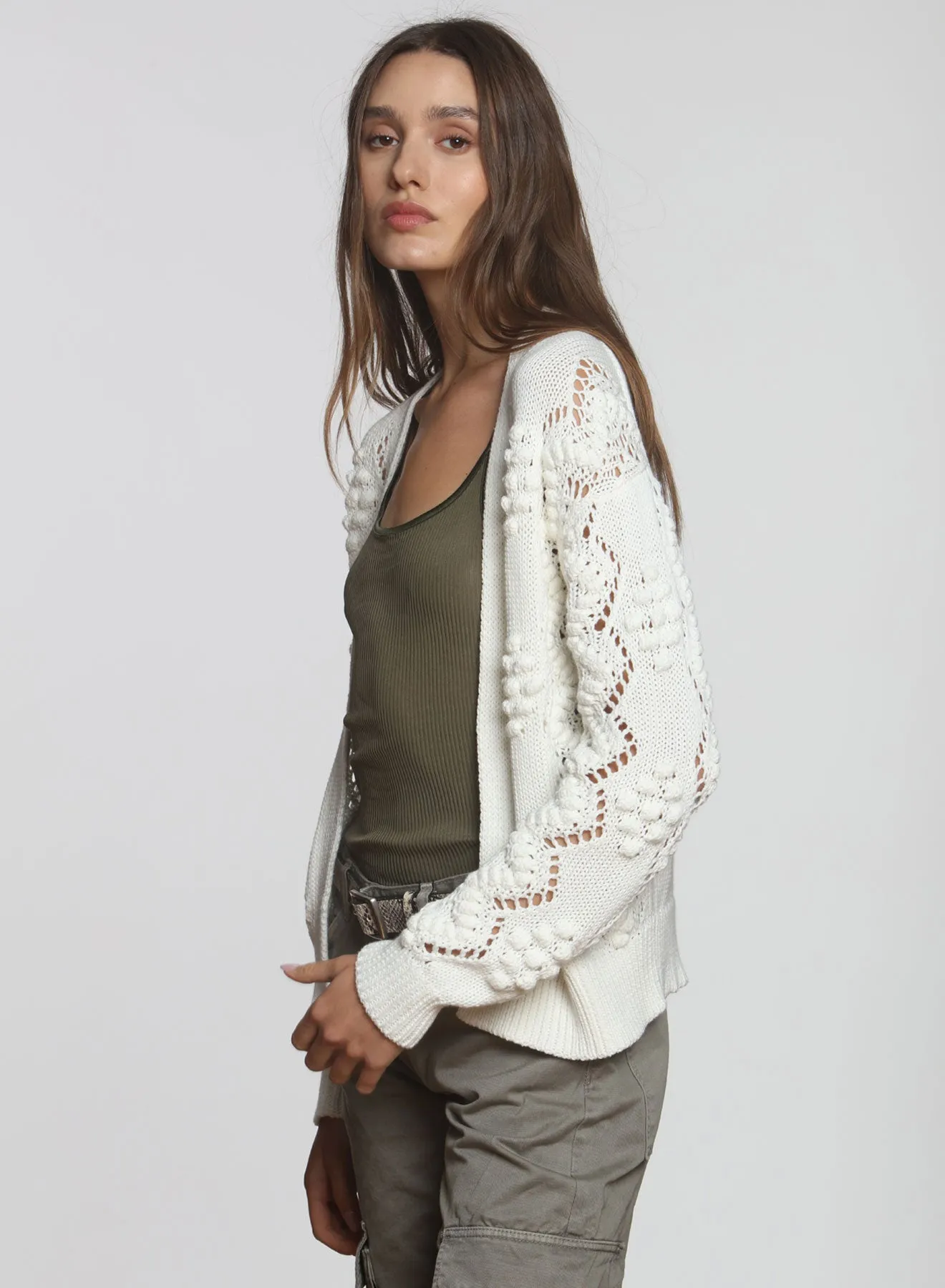 Ziggy Bobble Cardigan - White